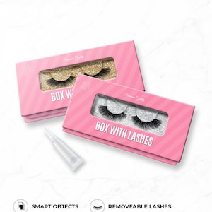 Eyelash Case Duo Mockup, Eyelash Template, PSD Smart Layers Mockup, Photoshop Eyelash Mockup, Eyelash Mockup Digital Download