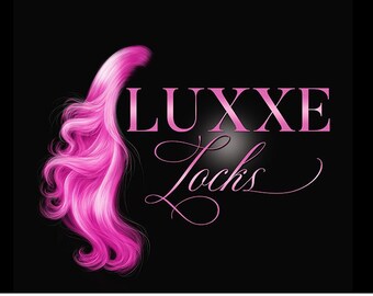 Pink Hair Extensions Logo Design Salon Business Branding Hair Etsy