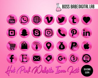 Pink Facebook Icon Etsy