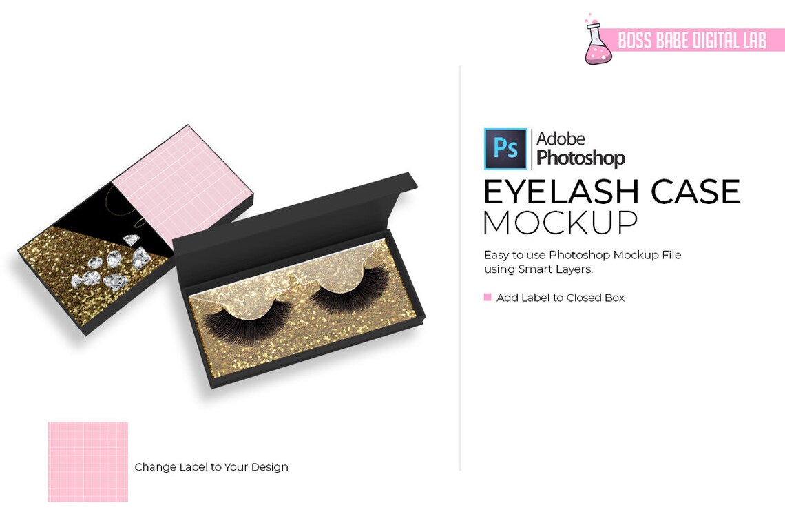 Download Eyelash Case Mockup Eyelash Template PSD Smart Layers | Etsy