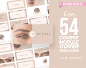 Lash Module Cover Template, Small Business Templates, Canva Templates for Online Course, Course Module Templates, Beauty Cover Template