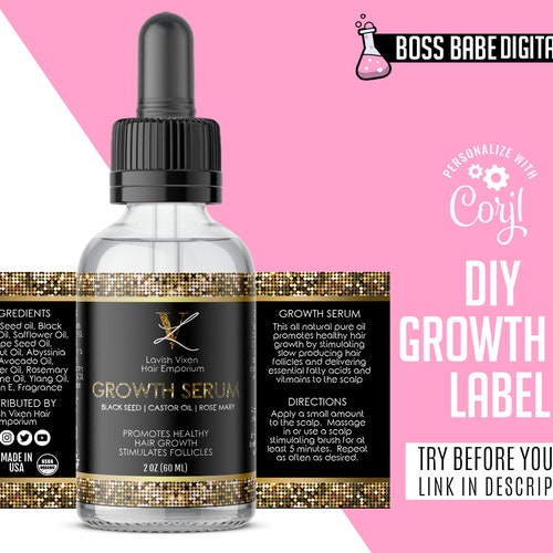 Hair Growth Oil Label Design Do It Yourself Growth Oil Label - Etsy Ireland Hair Growth Oil Label Design Do It Yourself Growth Oil Label - Etsy Ireland