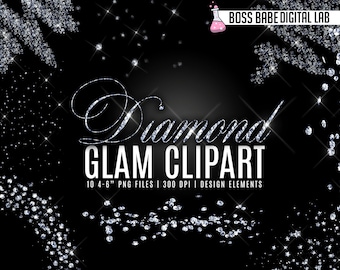 Glam Diamond Clipart, Diamond design elements, Diamond Clipart, Diamond Clip Art, Diamond Clusters Clipart, Diamond Clipart Overlays