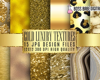 Gold Luxury Textures, foil digital paper, Gold foil, gold foil digital backgrounds, metal foil textures, instant download