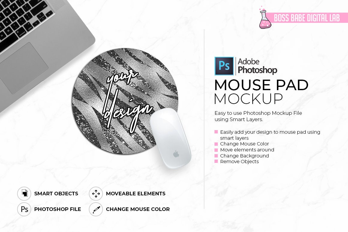 Round Mousepad Mockup PSD Smart Layers Mockup Etsy