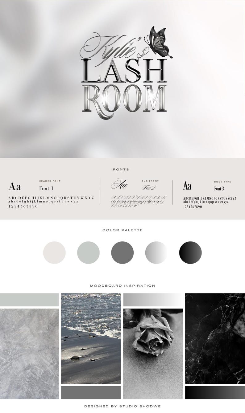 Lash Artist Logo Design Salon Business Branding Hair Bundles Stylist