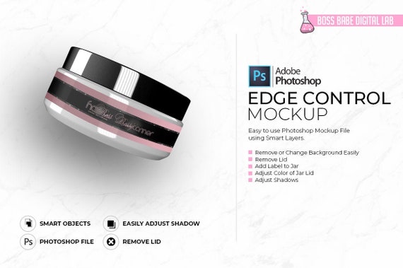 Edge Control Mockup Edge Control Template Psd Smart Layers Etsy
