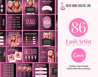 84 Lash Artist Instagram Post Templates, Lash Quotes, Lash Posts, Lash Artist Branding, Canva Templates