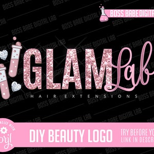 DIY Edit Yourself Beauty Logo Hair Logo Cosmetics Logo Design Salon Business Branding Hair Bundles Stylist Watermark Beauty Logo