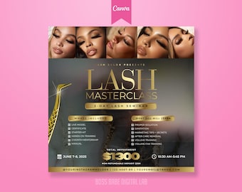 Diy Editable Lash Class Flyer Template - Lash Course Training Flyer Design