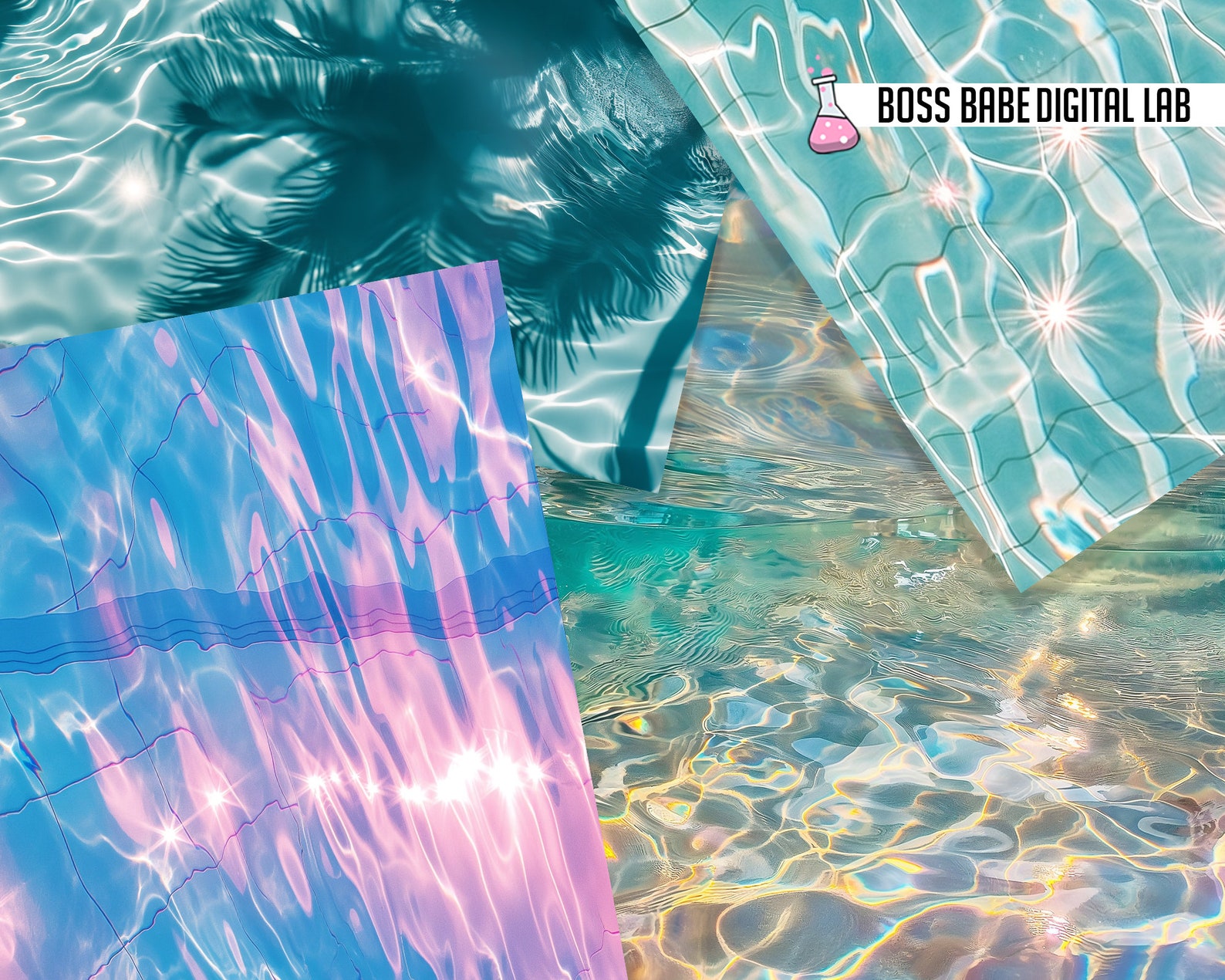 Seamless Water Digital Papers, Pool Water Textures, Digital Download ...
