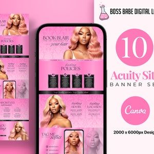 Acuity Scheduling Site Template, Editable DIY Booking Site Template, Hair Stylist Pink Booking Site Template, Hair Stylist Acuity Template