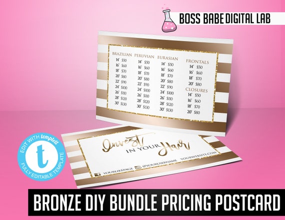 bronze hair bundle pricing flyer hair bundles pricing flyer etsy