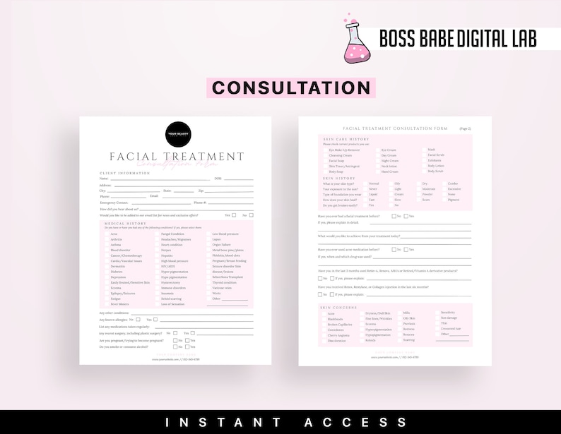 Editable Esthetician Templates | Skin Analysis Form | Printable ...