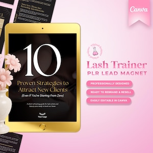 PLR Lash Tech Lead Magnet, DFY Lash Business eBook, Editable Canva Guide, Done For You Digital Product to Rebrand & Resell, Beauty Boss PLR