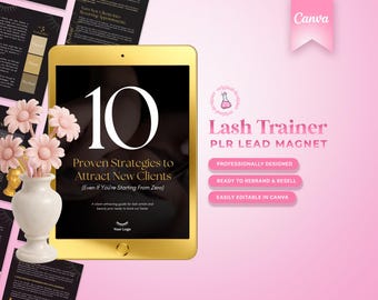 PLR Lash Tech Lead Magnet, DFY Lash Business eBook, Editable Canva Guide, Done For You Digital Product to Rebrand & Resell, Beauty Boss PLR