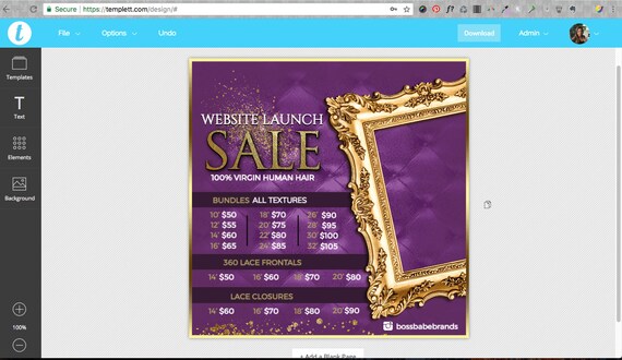 Website Launch Sale Flyer Hair Bundles Flyer Editable Flyer Etsy
