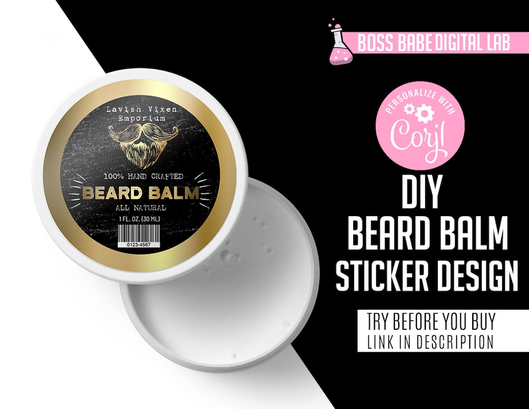 Beard Balm Label Design Do It Yourself Beard Balm Label Etsy
