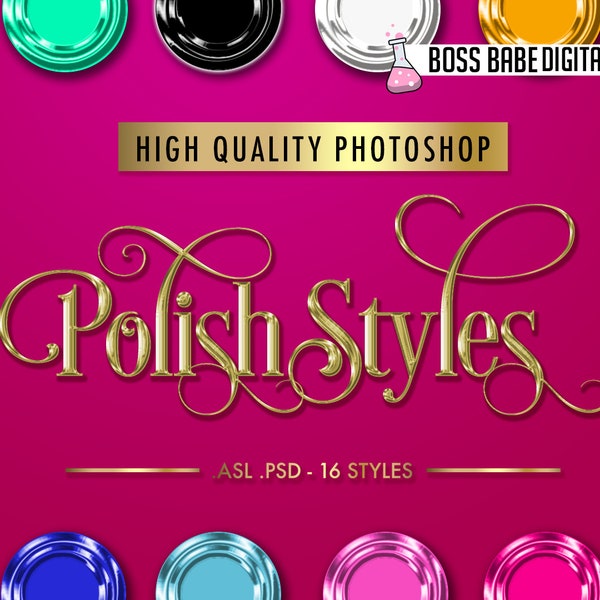 Polish Layer Styles for Photoshop, Photoshop Styles, Polish Photoshop Styles, Multi Color Polish Photoshop Styles