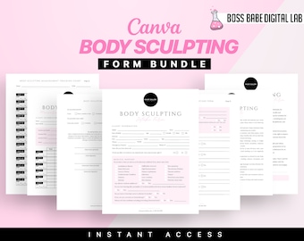 In Canva bearbeiten | Körperformende Formen | Kosmetikerin Geschäftsformen | Körperformungsbehandlung | Body Contouring Zustimmung | Kundeneingangsformulare