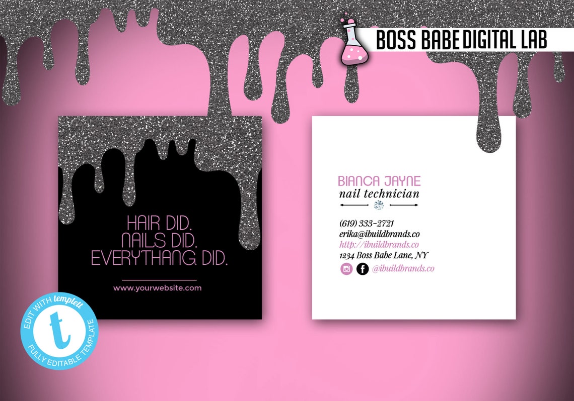 Diamond Drip Business Card For Nail Technician Business Card Etsy diamond-drip-business-card-for-nail-technician-business-card-etsy