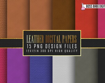 Leather Textures Digital Paper, neutral leather backgrounds, rustic leather printable scrapbook paper instant download
