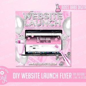 DIY Website Launch Sale Flyer, Do it Yourself Website Launch Flyer, Editable Flyer, Premade Website Launch Flyer