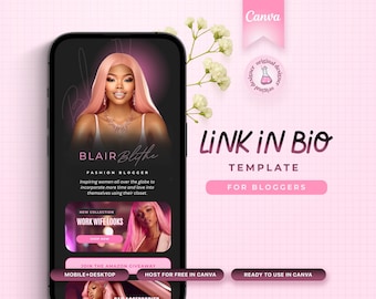 Link in Bio Template, Landing Page, Instagram Bio Link, Canva Link In Bio, Linktree Template,  Blogger Website, Stan Store Dupe