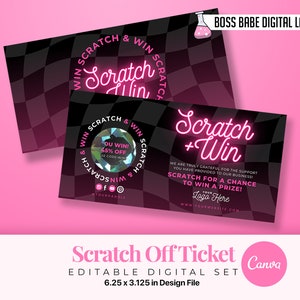 Biglietto da grattare Canva fai-da-te, solo file digitale, biglietto di ringraziamento del cliente, biglietto di ringraziamento da grattare, vincita da grattare
