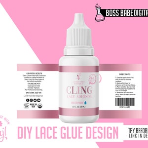 DIY Lace Glue Labels, Do it Yourself Lace Glue Bottle, DIY Label Design, Lace Glue Bottles, Lace Glue Design, Do It Yourself Lace Glue