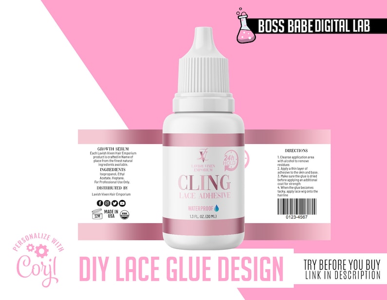DIY Lace Glue Labels Do It Yourself Lace Glue Bottle DIY Etsy