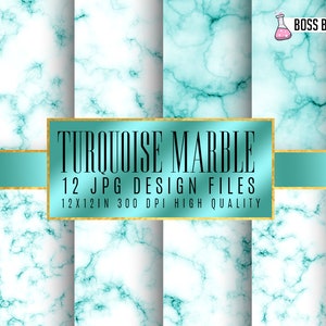 Turquoise marble digital paper, Turquoise marble paper, Marble paper, Turquoise marble backgrounds, Turquoise Stone paper