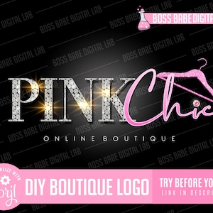 DIY Edit Yourself Boutique Logo Hair Logo Lash Technician Logo Design Salon Business Branding Hair Bundles Stylist Watermark Beauty Logo