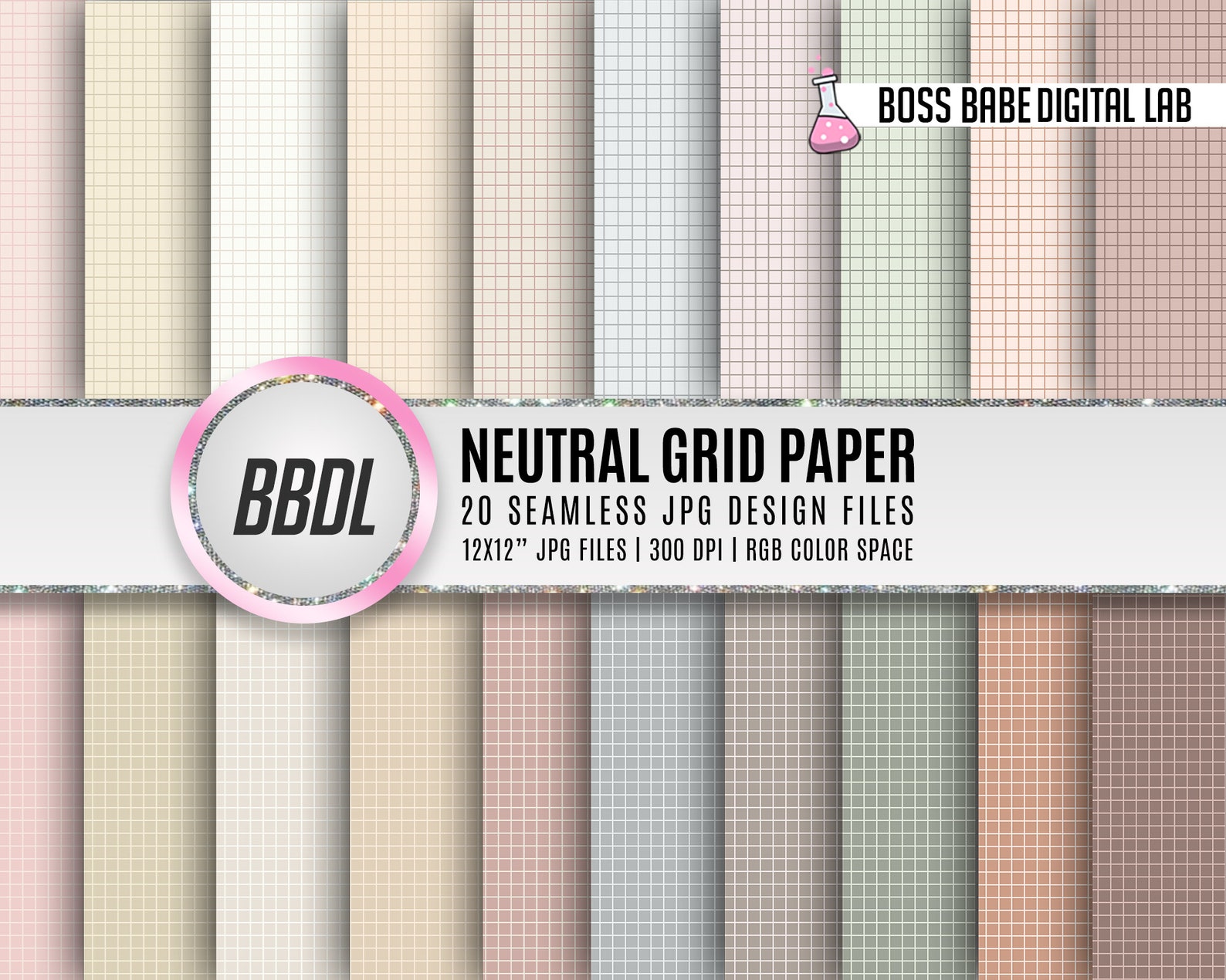 Neutral Digital Graph Paper | Notebook Paper | 12x12 Seamless Grid ...