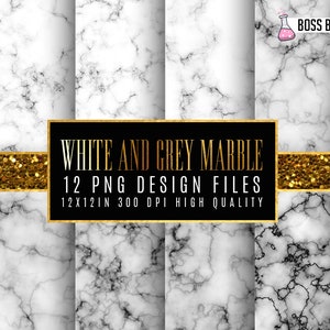 White marble digital paper, White marble paper, Marble paper, marble backgrounds, Stone paper, Black and white marble commercial use