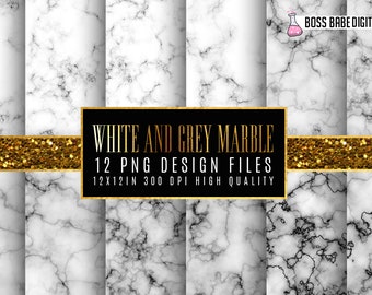 White marble digital paper, White marble paper, Marble paper, marble backgrounds, Stone paper, Black and white marble commercial use