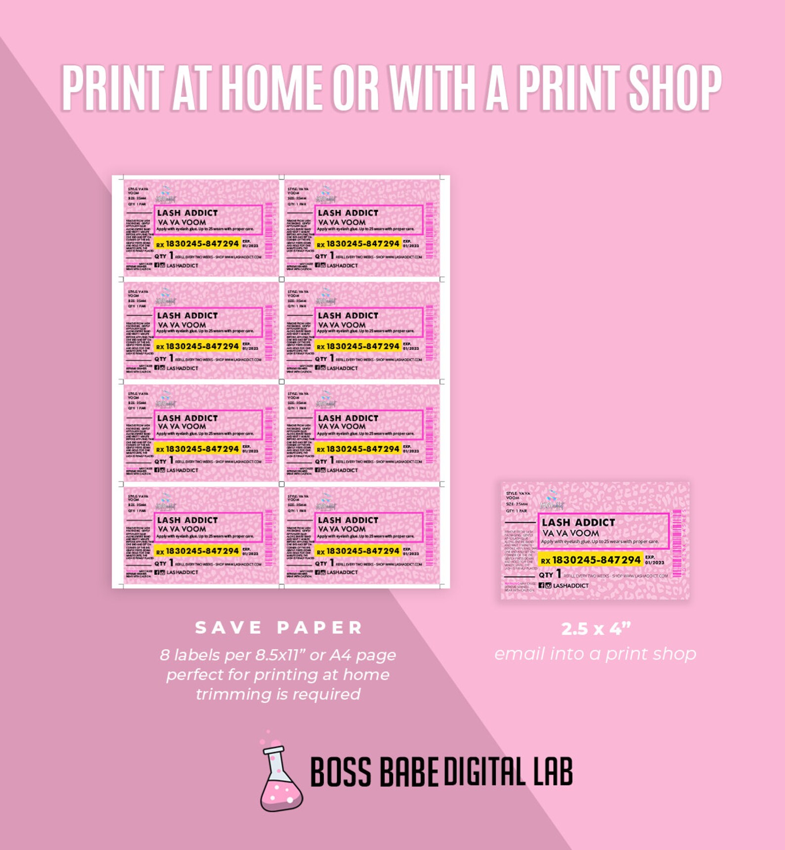 Pill Bottle Lash Labels Prescription Labels for Eyelash Etsy