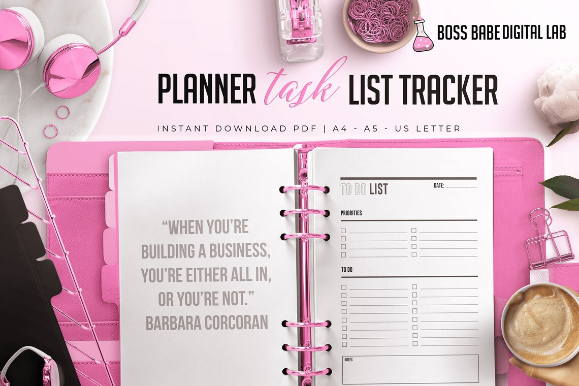 Checklist To Do Task List.pdf Printable to Do List, PDF Planner Checklist, Task Lists, Instant ...