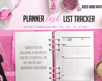Druckbare To-Do-Liste, PDF-Planer-Checkliste, Aufgabenlisten, Sofort-Download, A4-Aufgabencheckliste zu Hause drucken