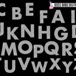 Glam Alphabet Clipart, Alphabet design elements, Diamond Clipart, Diamond Alphabet Art image 2