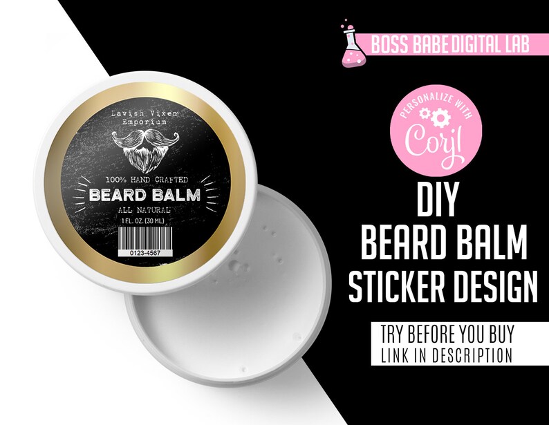 Beard Balm Label Design Do It Yourself Beard Balm Label Etsy