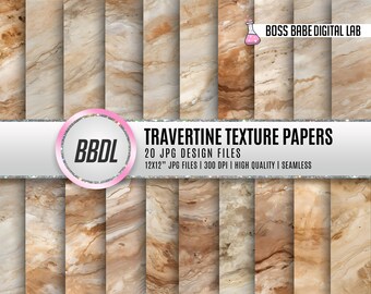 Travertine Textures, Coffee Table Decor, Marble Papers, Aesthetic Decor, Beige Travertine Digital Papers, Modern Digital Planner Cover, JPG