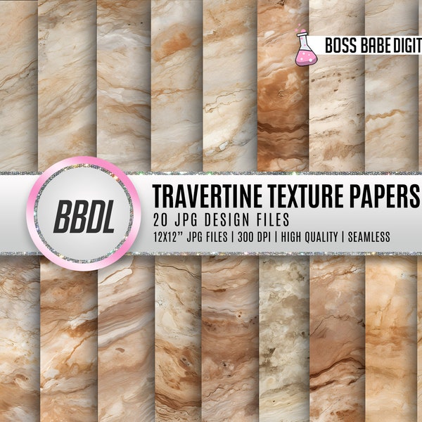 Travertine Textures, Coffee Table Decor, Marble Papers, Aesthetic Decor, Beige Travertine Digital Papers, Modern Digital Planner Cover, JPG