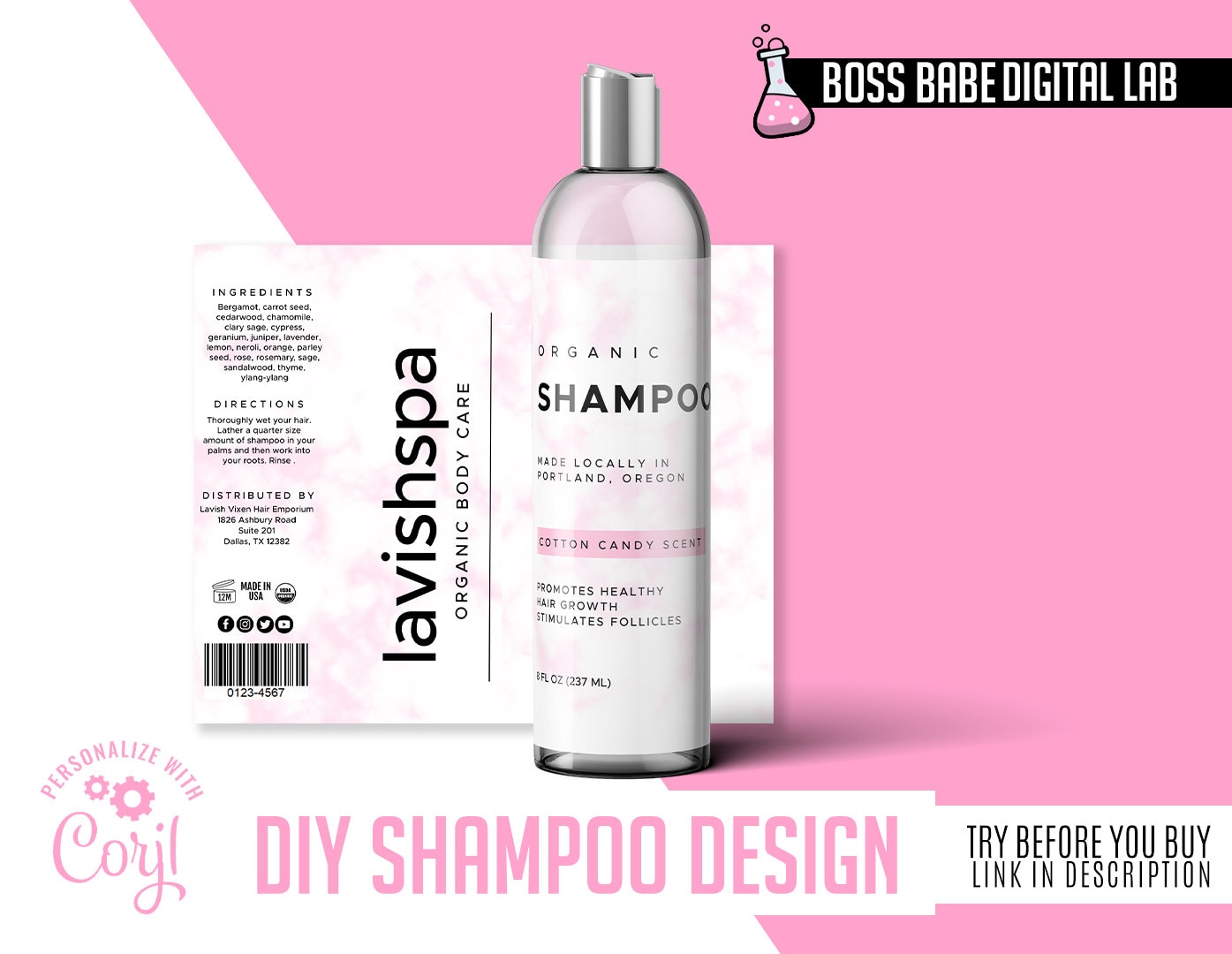 Shampoo Label Design Do It Yourself Shampoo Label Design DIY Etsy