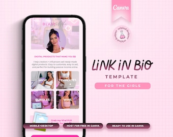 Link in Bio Template, Landing Page, Instagram Bio Link, Canva Link In Bio, Linktree Template,  Digital Products Website, Stan Store Dupe