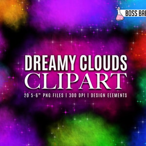 Dreamy Clouds Clipart, fog smoke clipart, photography digital instant download, whimsical magical fantasy cloud clip art, png overlays