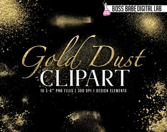Gold Dust Clipart, Gold Dust design elements, Gold Dust Strokes, Foil Frames, Gold Dust, Gold Clipart, Gold Foil Art