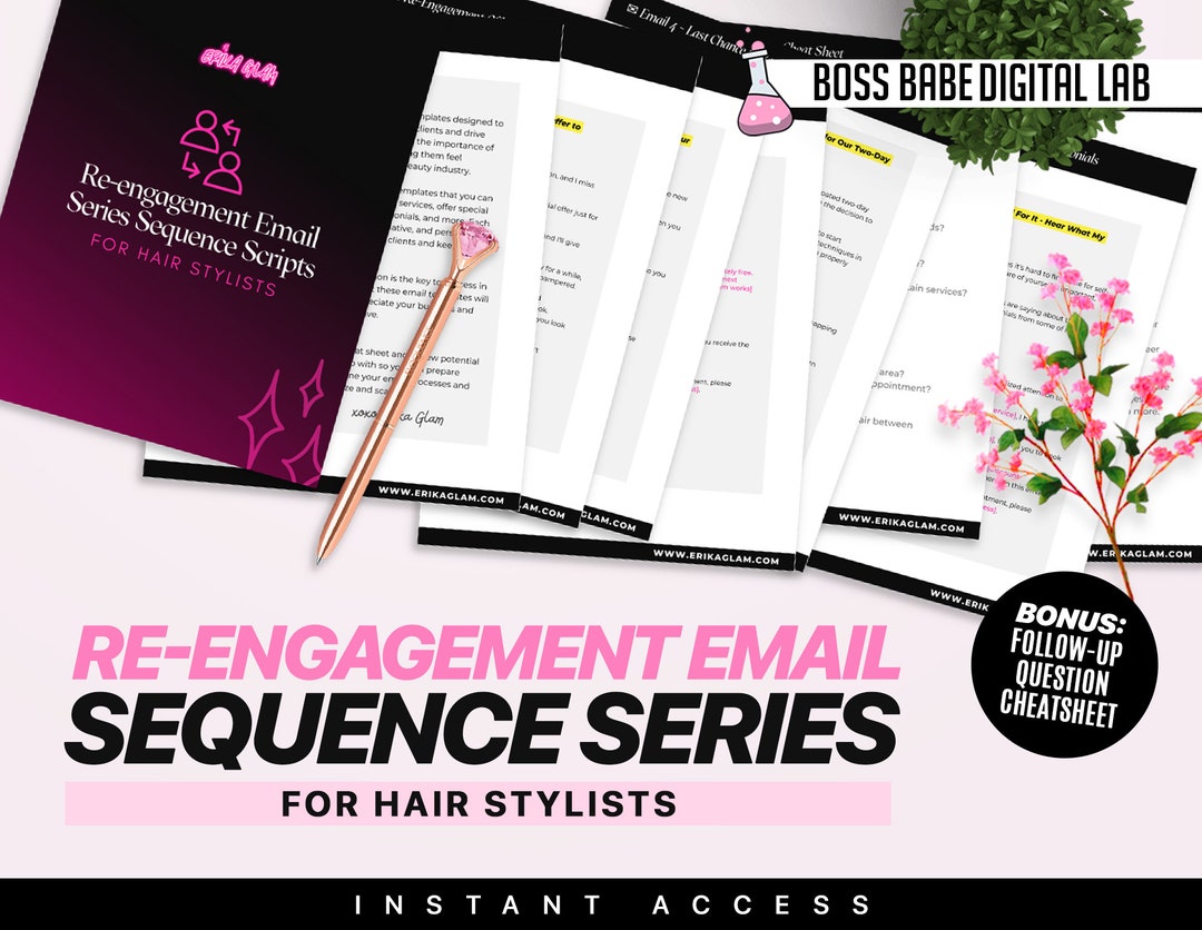 PLR Hair Stylist Re-engagement Email Sequence Template, Re-engagement ...