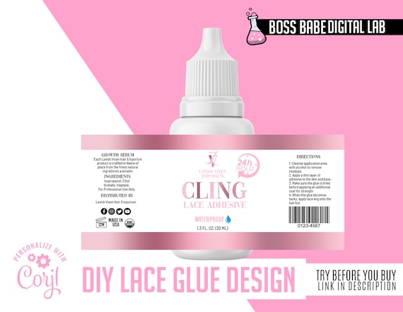 LACE GLUE LABEL, Hair Wig Label, Hair Glue Label, Hair Extension Labels,  Glue Bond, Lace Bond 