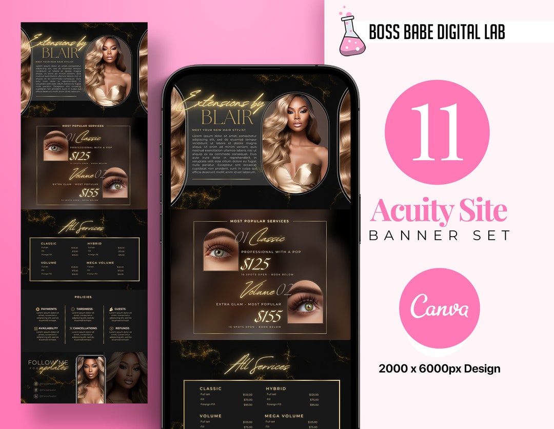 Gold Acuity Scheduling Site Template, Editable DIY Booking Site ...